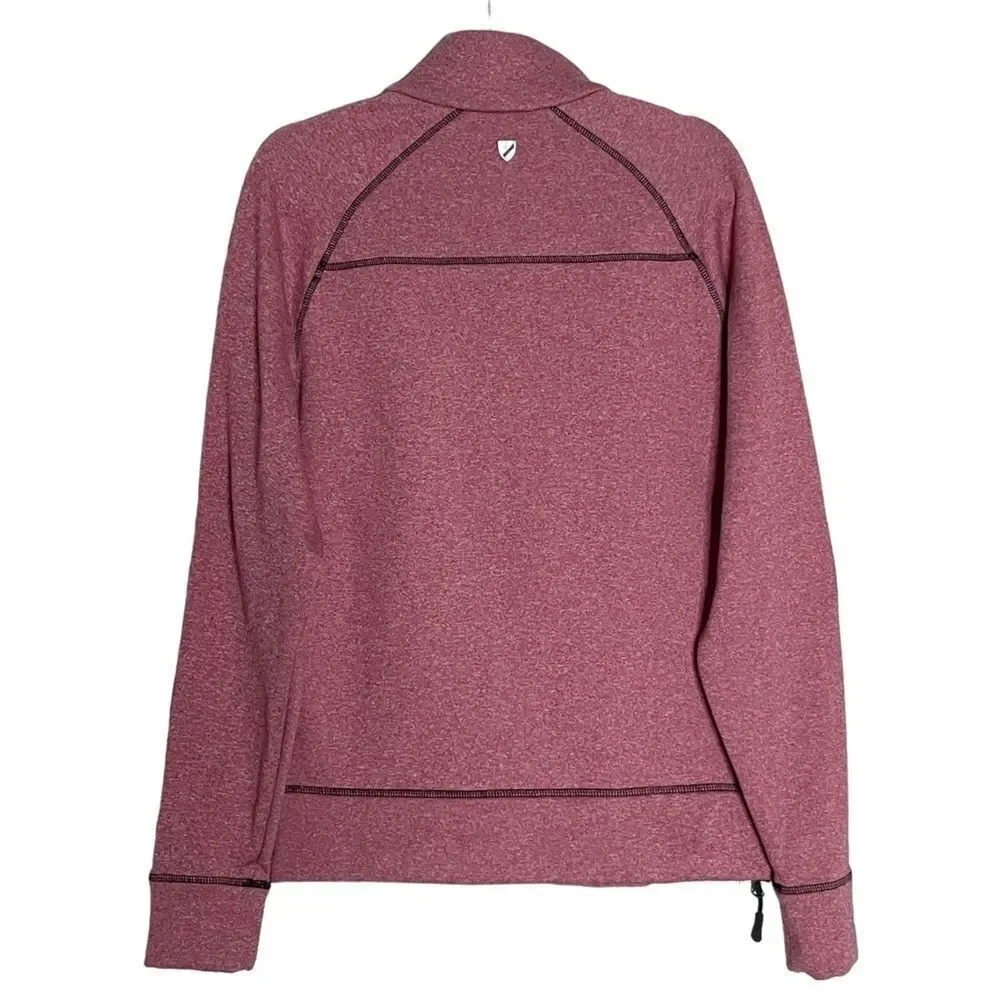 Cremieux Club 38 Fleece Lined Red Heather Quarter Zip Jacket Size M